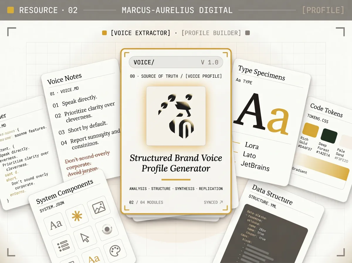 AI brand voice generator for Claude — extract a brand's voice into a structured YAML profile